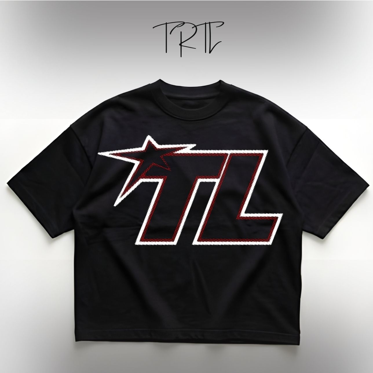 The TL Heavyweight Oversized Tee - Jet Black (240 GSM)