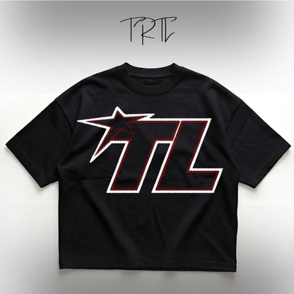The TL Heavyweight Oversized Tee - Jet Black (240 GSM)