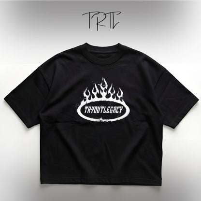 Premium 240 GSM Essential Tee | Relaxed Fit | Black Tryoutlegacy