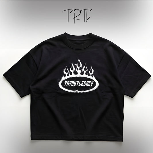 Premium 240 GSM Essential Tee | Relaxed Fit | Black Tryoutlegacy