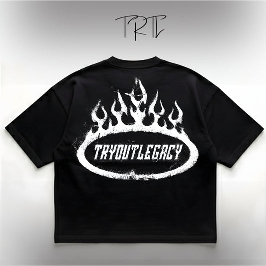 Premium 240 GSM Essential Tee | Relaxed Fit | Black Tryoutlegacy