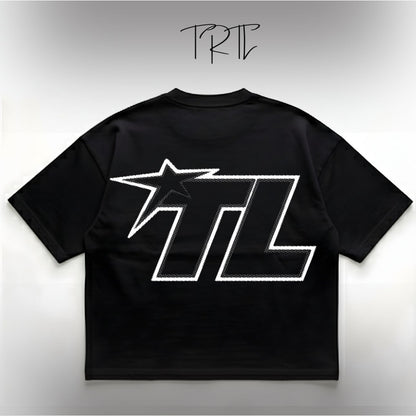 The TL Heavyweight Oversized Tee - Jet Black (240 GSM)